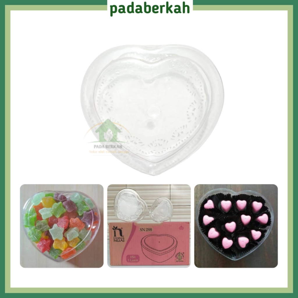 Toples Kue Kering Hati Nuai SN 288 250 gram Isi 12 Pcs / Toples Hati Love Bening Nuai SN 288 1/4 kg 
