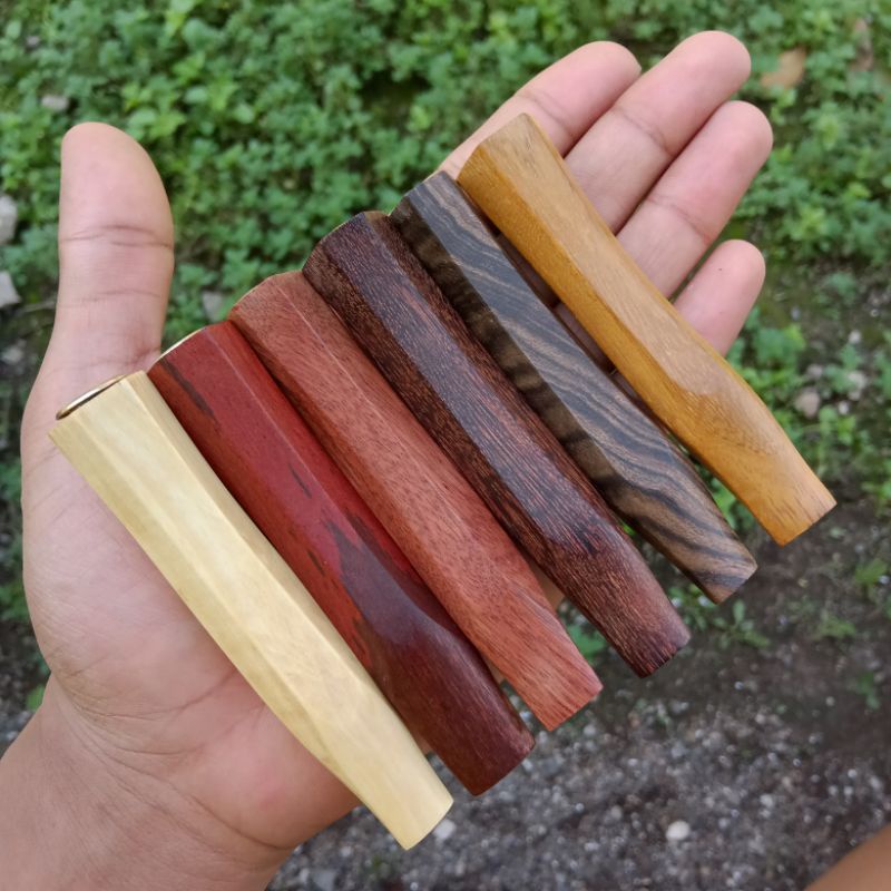 Once Pipa Motif Segi 6 Panjang 9cm Varian 13 Kayu Langka Nusantara ORIGINAL!!!