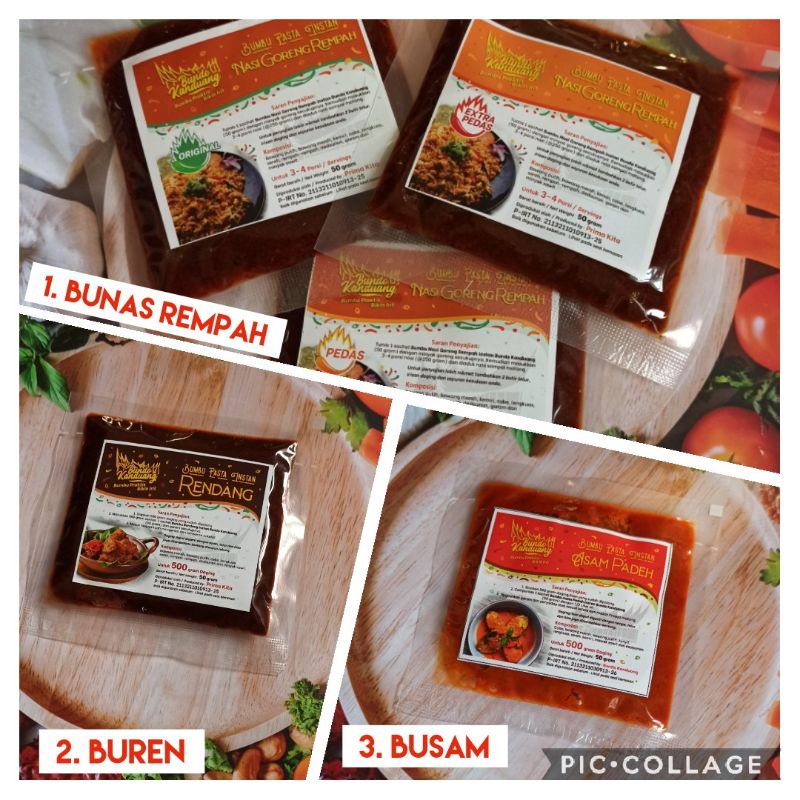 

BUMBU PASTA INSTAN (ISI 10 PCS) RENDANG, ASAM PADEH DAN NASI GORENG REMPAH