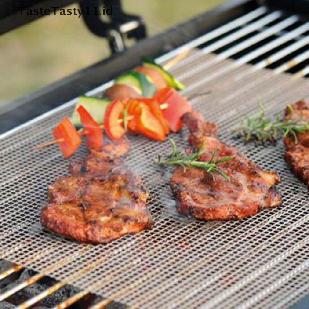 (TasteTasty) Alas Panggangan BBQ Anti Lengket Bahan Mesh Warna Hitam