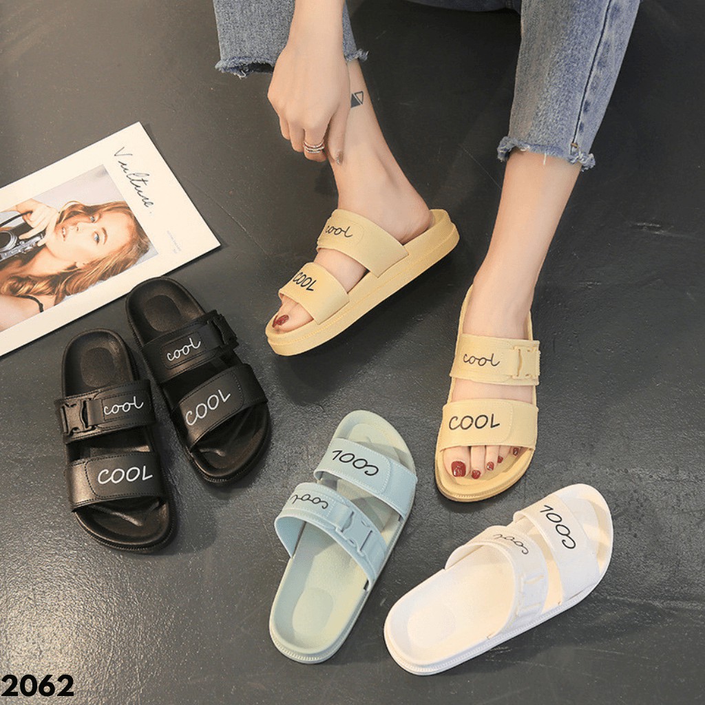 SLIP SANDAL CEWEK BAHAN KARET NYAMAN BERKUALITAS MODEL TERBARU GAYA KOREA UNIK #2062