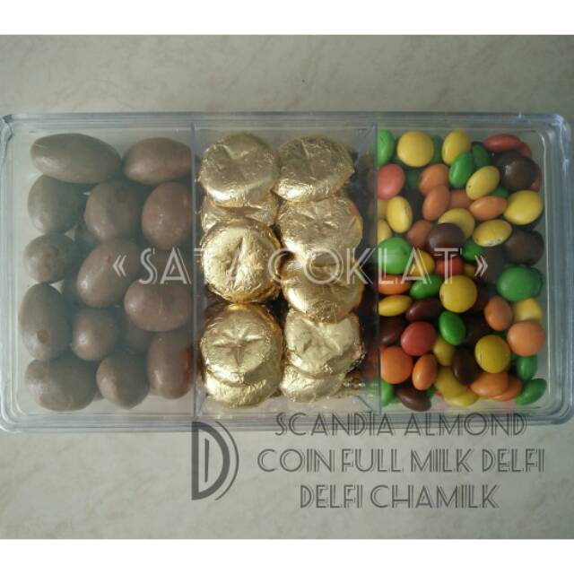 

Parcel coklat toples sekat 3 mix D murah