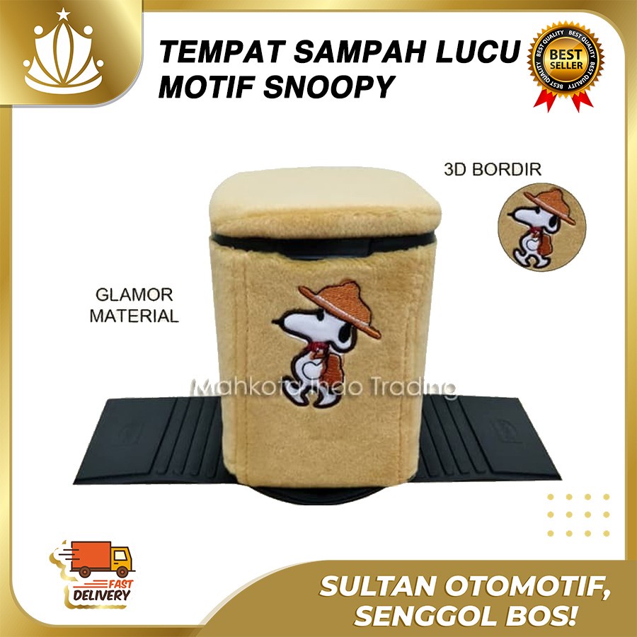 Tempat Sampah Mobil SNOOPY , Aksesoris Mobil Motif SNOOPY Tempat Sampah Mobil SNOOPY