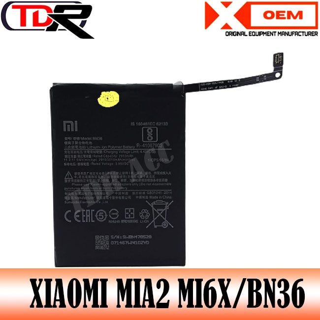 BATRE BATRAI BATERAI XIAOMI BN36 MI6X / MIA2 OEM ORI 99