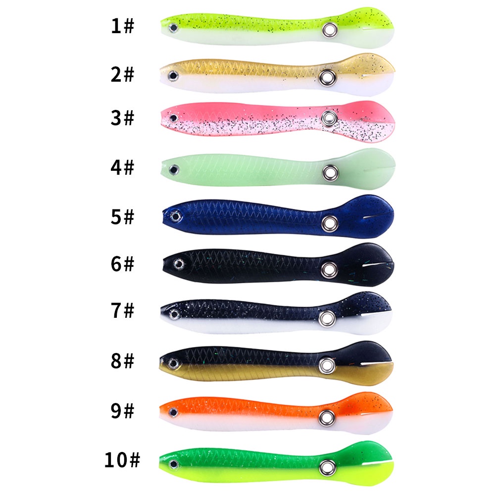 Hengjia 2PCS / Lot Umpan Pancing Softlure Bentuk Ikan Imitasi luminous 10cm / 6g Bahan Silikon