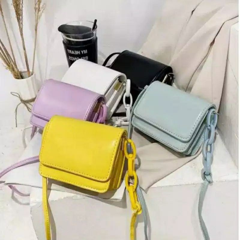 Tas selempang wanita mini rantai kotak SATCHEL