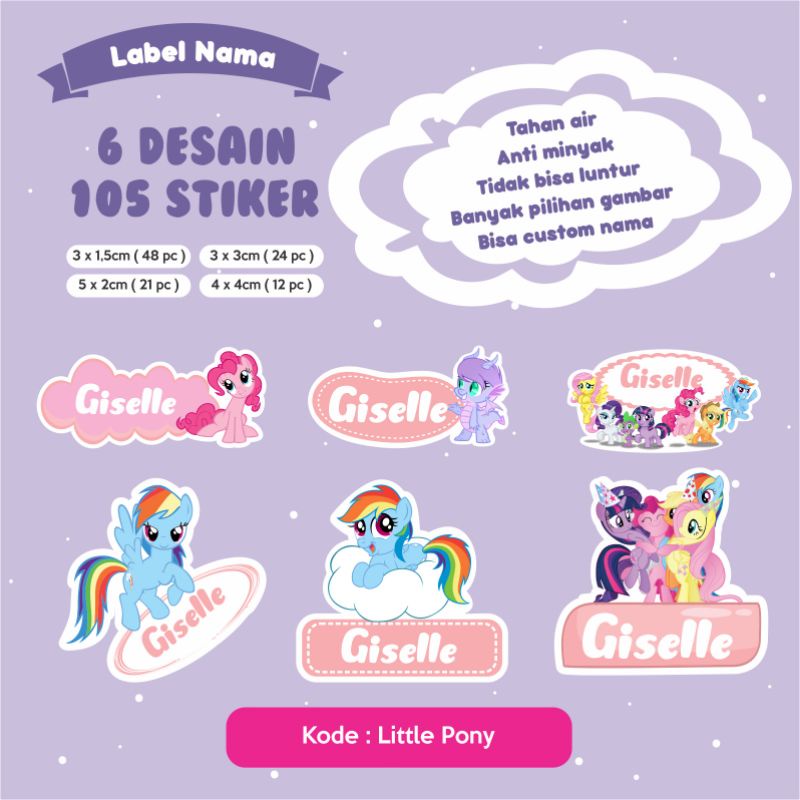 

Stiker Nama 105 PCS (karakter L-M) karakter waterproof/anti air