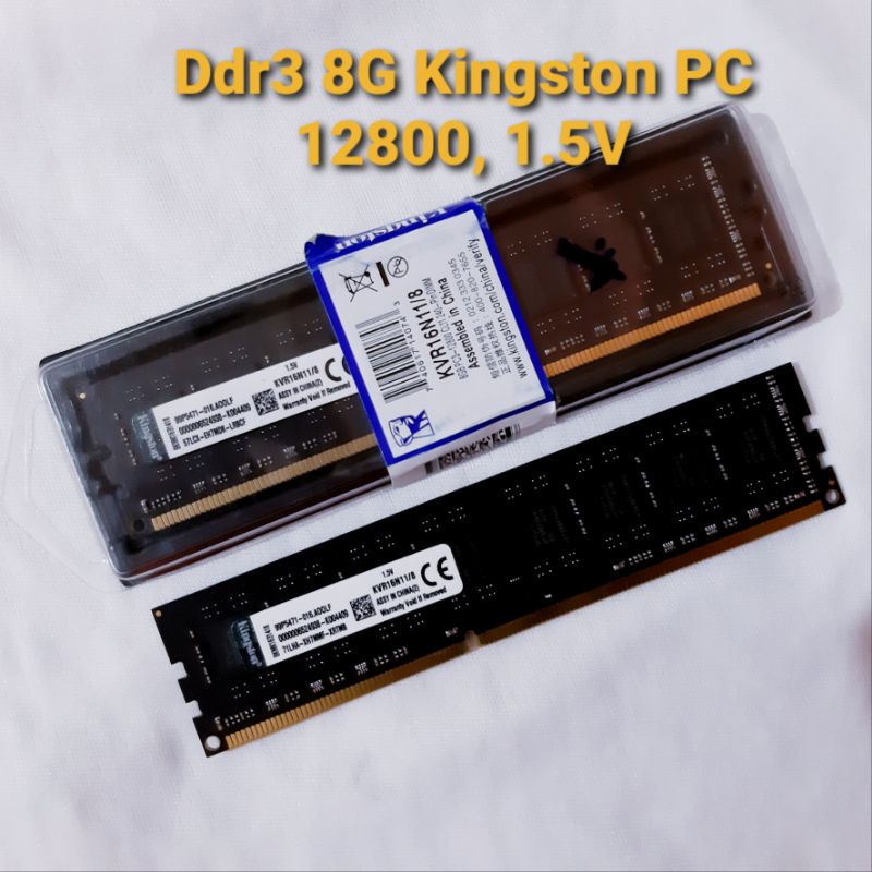 KINGSTON LONGDIMM DDR3 2GB PC 12800/1600 MHz 1.5V - KINGSTON LONGDIMM DDR3 4GB PC 12800/1600 MHz 1.5V - KINGSTON LONGDIMM DDR3 8GB PC 12800/1600 MHz 1.5V - MEMORY PC DDR3 2GB 4GB 8GB KINGSTON