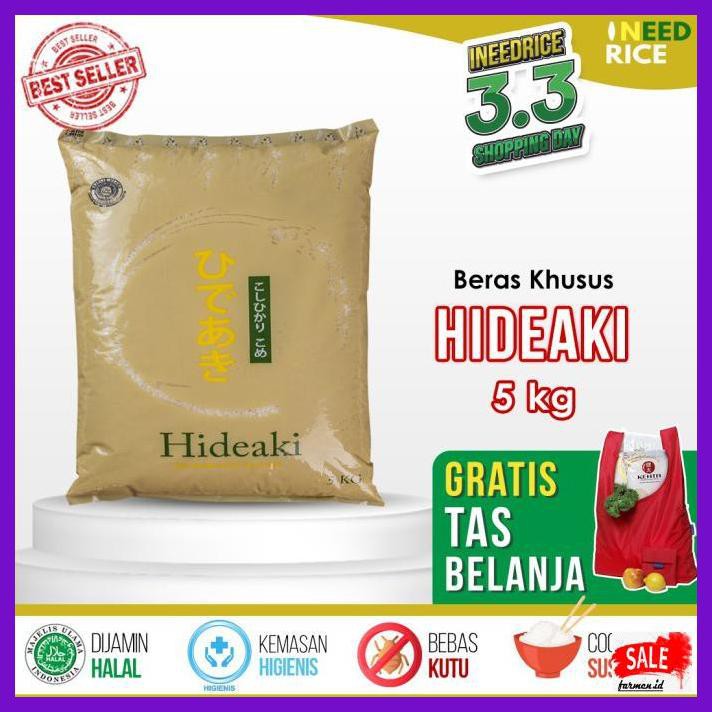 

Rasbeputih- Beras Jepang Hideaki 5Kg -Aslii.