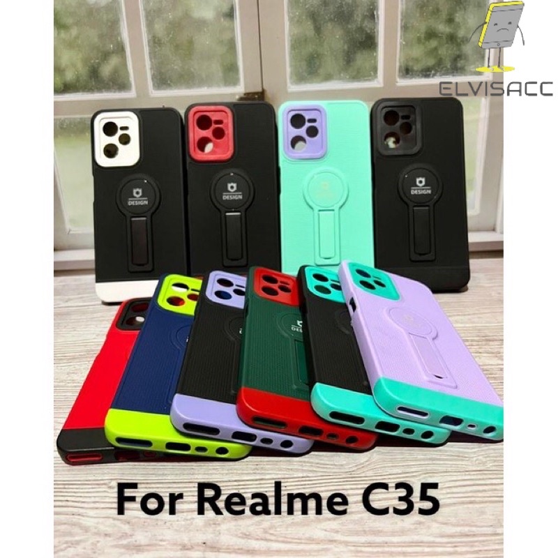 CASE REALME C35 CASING REALME C35 CASING STANDING LIPAT SOFTCASE REALME PELINDUNG KAMERA