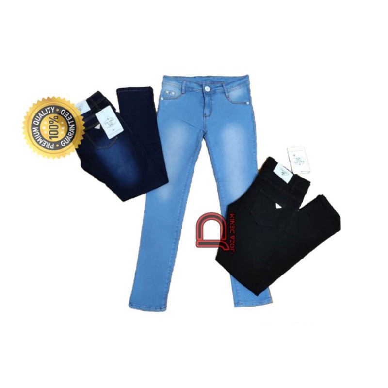 CELANA ANAK TANGGUNG JEANS POLOS SIZE 24-26 / SOFT JEANS