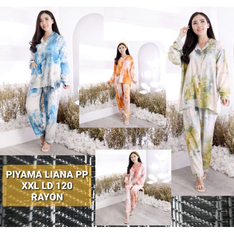 JOSJOLI_STORE/Piyama PP DINAR/Piyama Rayon Tie Dye XXL Kekinian/Pakaian Tidur Wanita