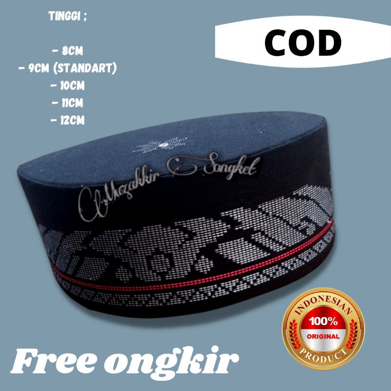 PECI MUSLIM DEWASA NU MOTIF TENUN SONGKET KOPIAH ANAK SONGKOK HITAM DAN AKAD UAS MEDAN