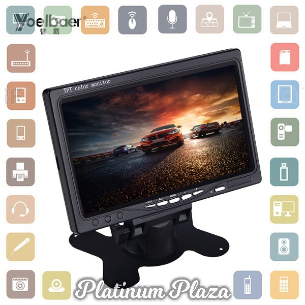 Yoelbaer Layar Monitor Mobil TFT LCD 7 Inch - C-T703 - Black`I8EJIG-