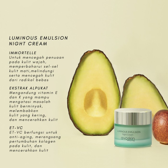 Avoskin Luminous Emulsion Night Cream BPOM