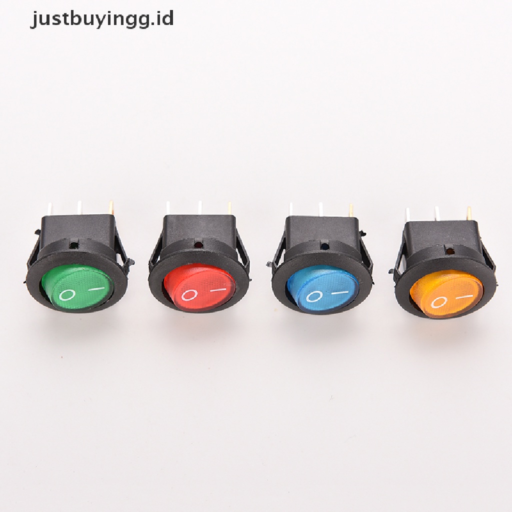 4 Pcs Saklar Rocker Spst On / Off 12v 16a Bentuk Bulat Dengan Led Dot Untuk Mobil Dan Perahu