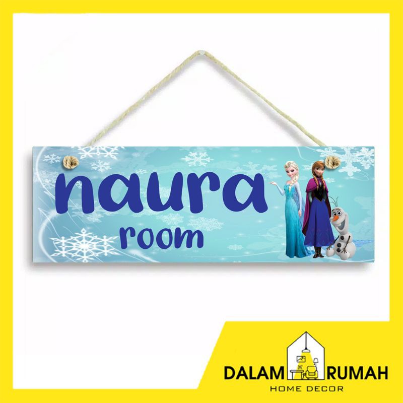 [CUSTOM NAMA] pajangan hiasan sign pintu kamar anak wall decor rumah dekorasi frozen