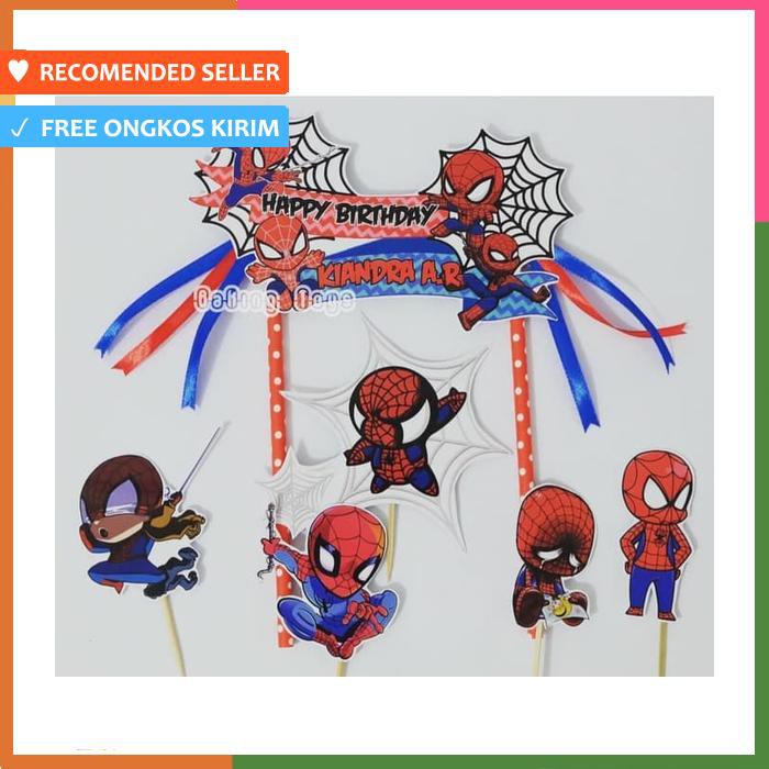 TOPPER CAKE BIRTHDAY SPIDERMAN CHIBI CUSTOM