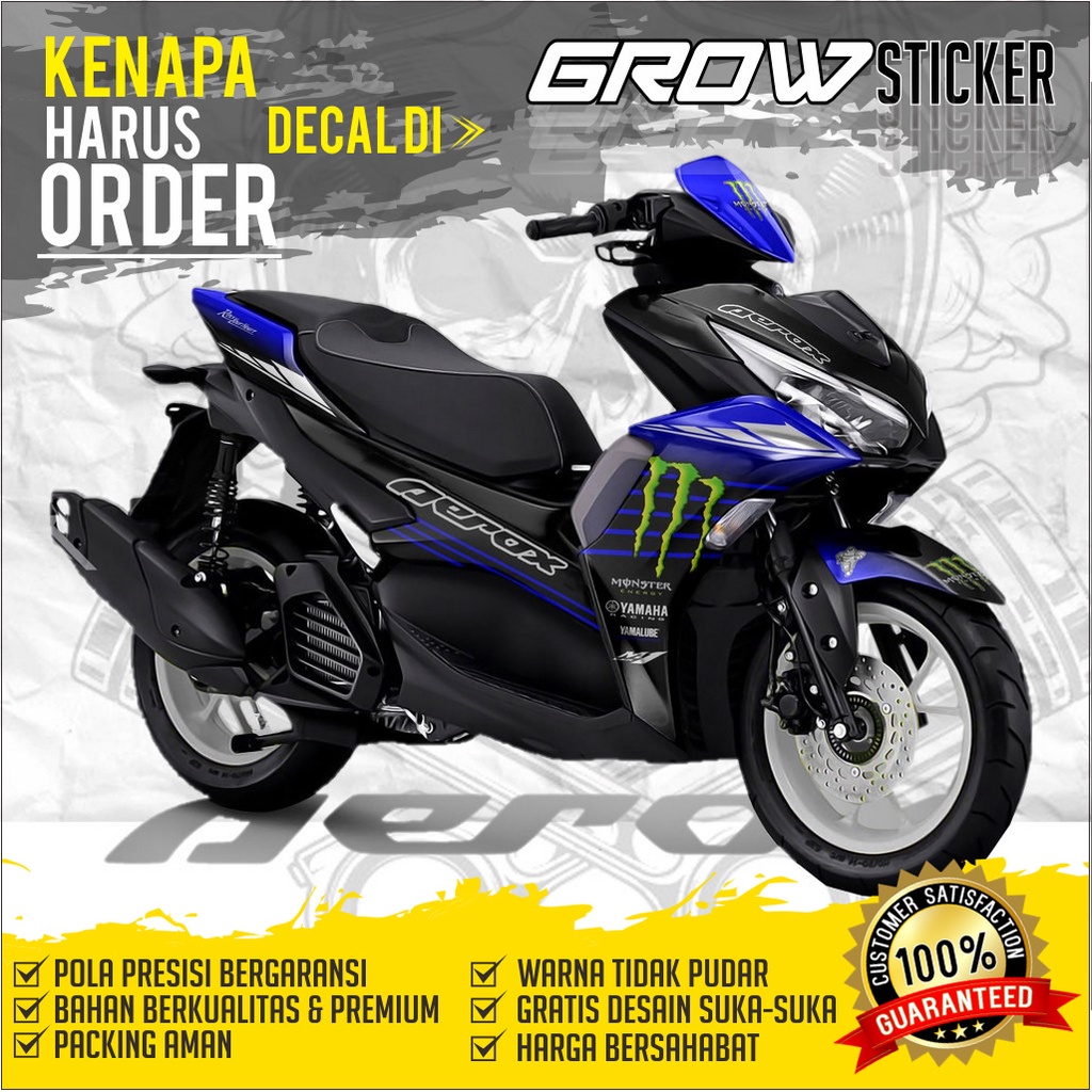 681 DEKAL STIKER All New Aerox 2021 Connected DECAL STICKER Aerox Variasi Motif Monster Energy