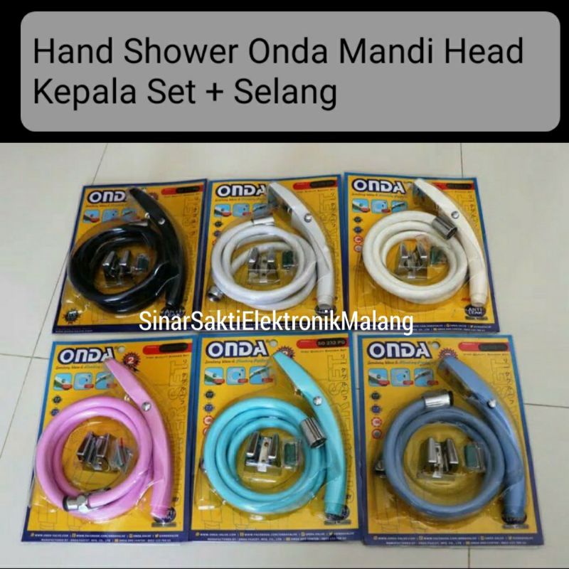 Hand Shower Onda Mandi Head Kepala Set + Selang