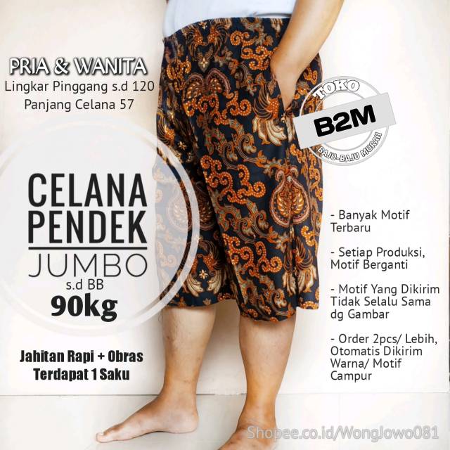 Celana Kolor Jumbo XXXL Pria &amp; Wanita - Celana Jumbo Batik