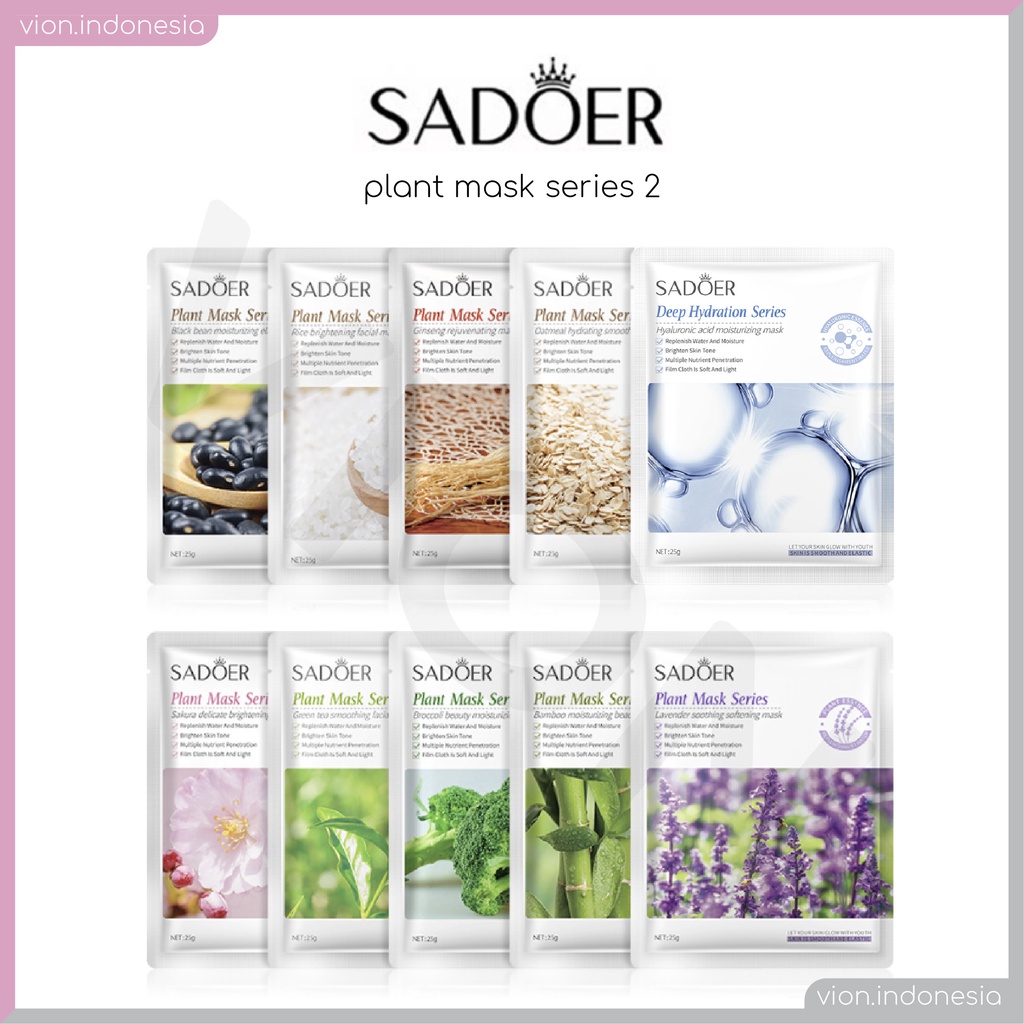 SADOER Sheet Mask Plant Series 2 Masker Wajah Korea Original SR002