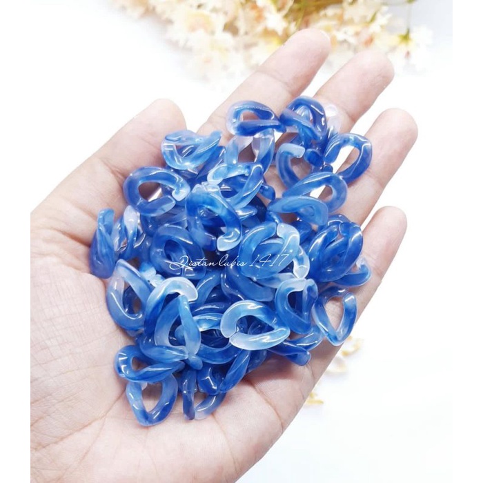 Manik rantai marmer keramik 14x18mm