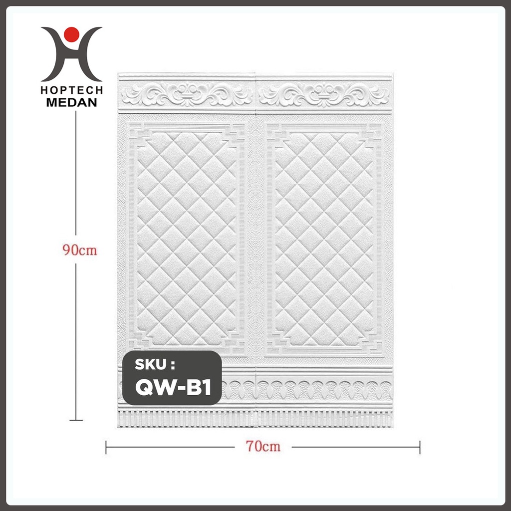 Wallpaper 3D FOAM / Wallfoam Dinding 3D Motif PINTU JATI 70X90 CM-QW-B1 PUTIH
