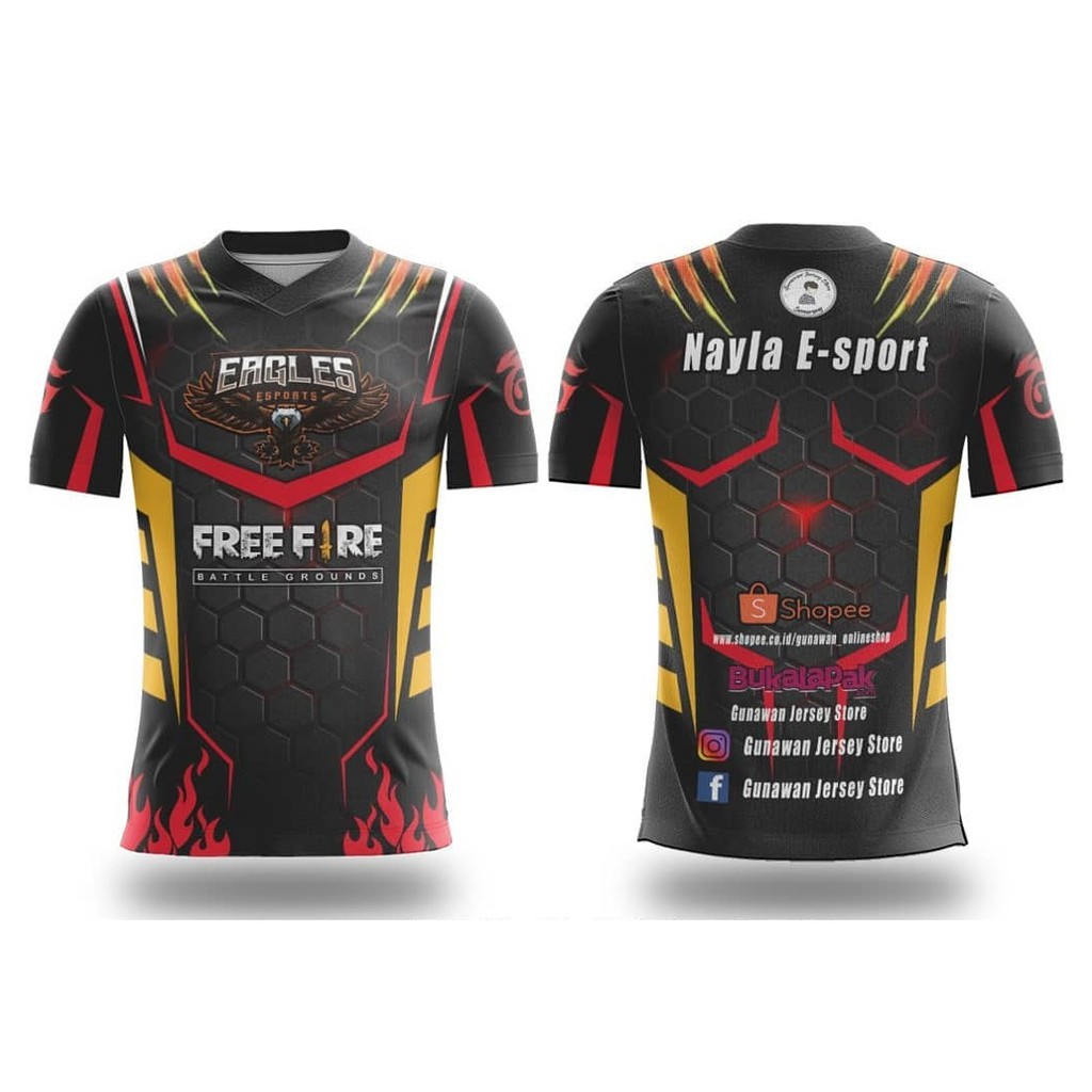 baju gaming custom freefire pubg mobile legend ml rrq aura ...