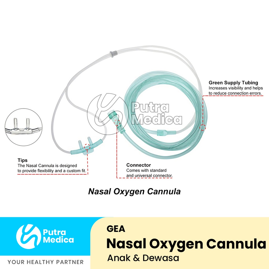 Gea Nasal Oxygen Cannula Anak [Warna Random] / Selang Kanul Oksigen O2