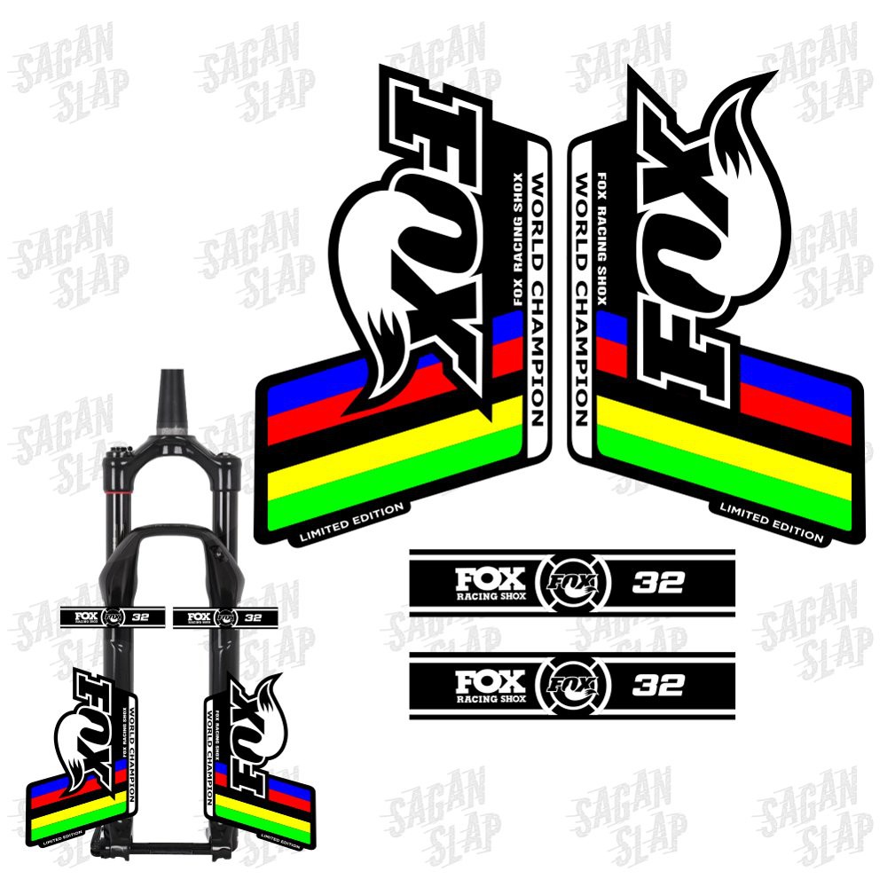 Stiker FOX 32 talas world champion series Sticker decal fork sepeda mtb