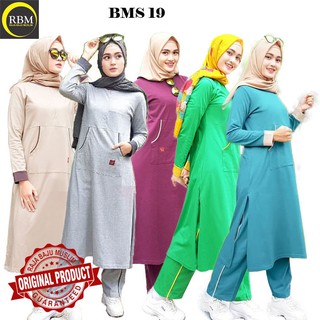 Baju Kaos Olahraga  Katun Wanita Trendy  Muslimah BMS 19 Murah
