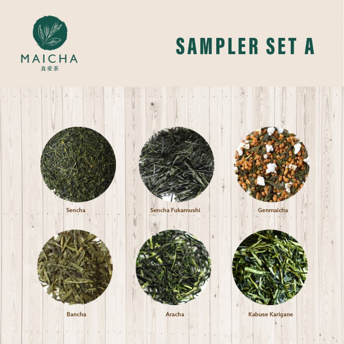 

teh-daun- sampler set a - japanese tea loose leaf -daun-teh.