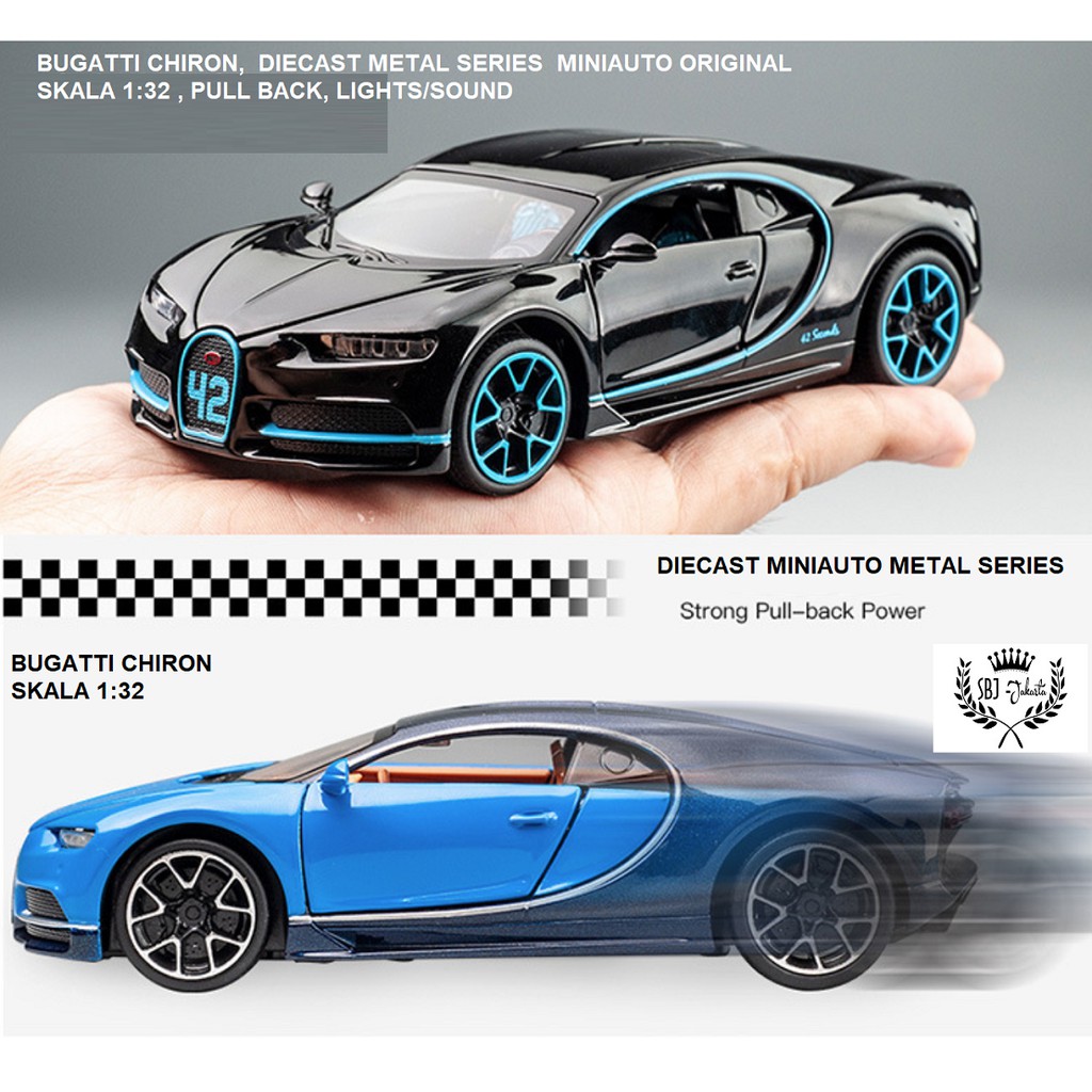 Diecast Miniauto Original Mobil BUGATTI CHIRON Metal Collection 1:32