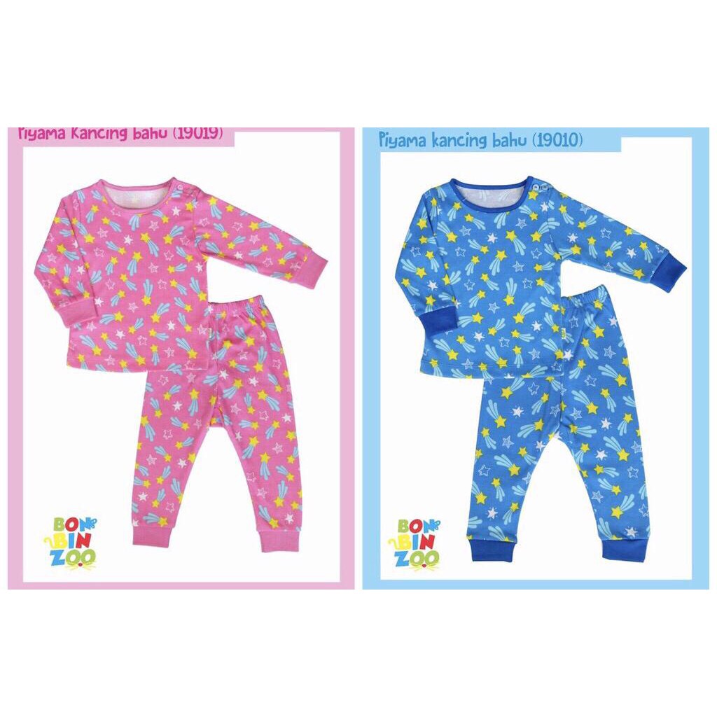 Bonbinzoo Setelan piyama anak Panjang FULL PRINT SNI nyaman lembut 0-12 Bulan setelan baju anak