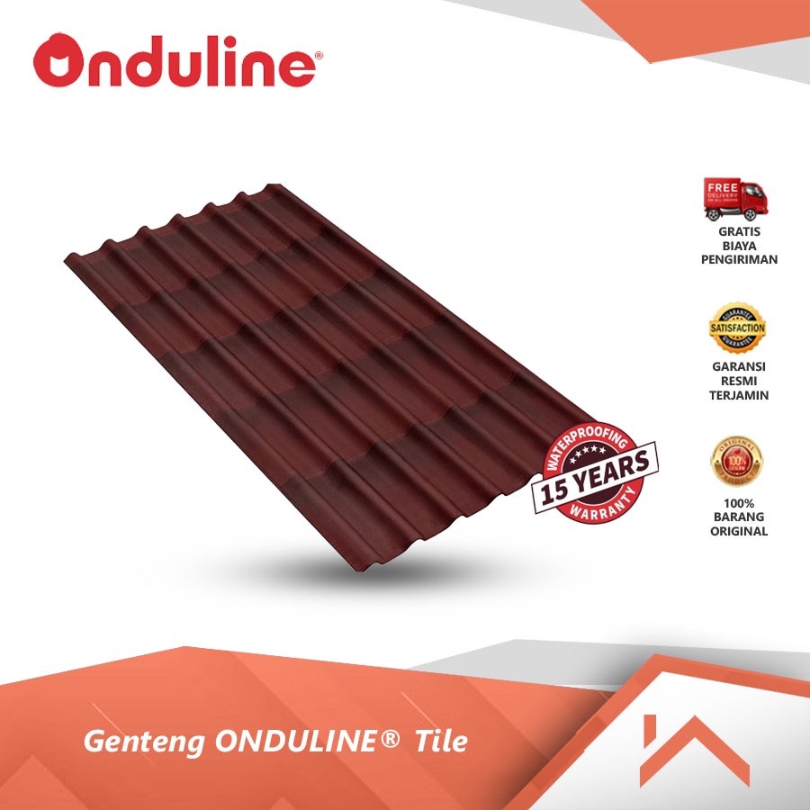 Genteng ONDULINE TILE® - Dual Red 3D / Genteng Bitumen Onduline