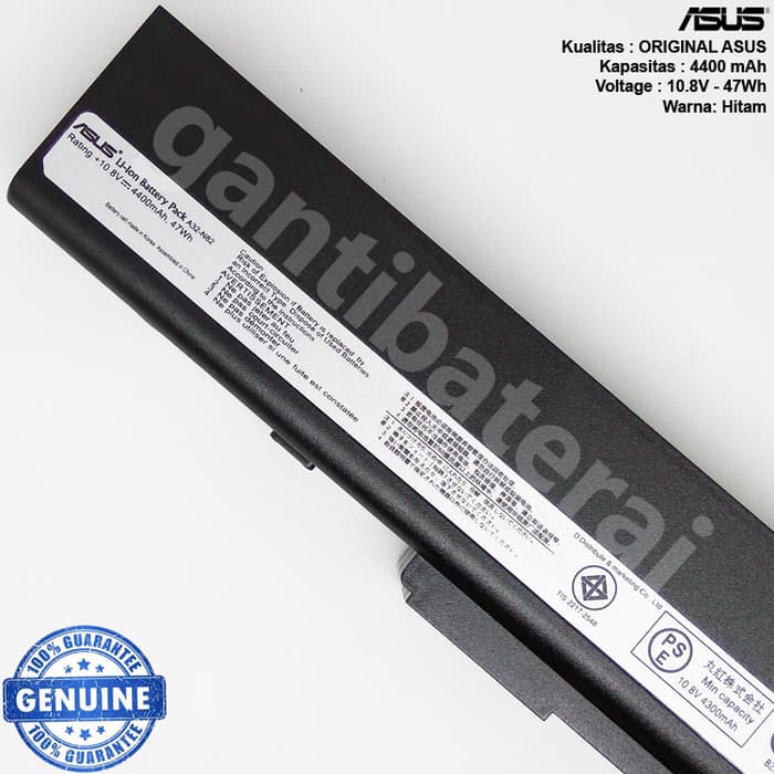 Original Baterai Asus X42 X42J X42DE X42F X67F X5I X52F X52J A32-N82