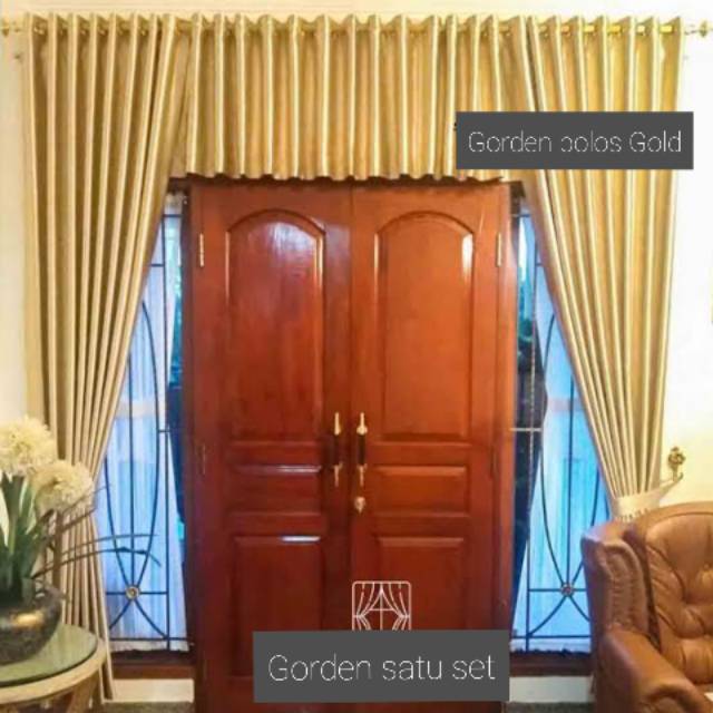 Gorden polos satu set plus poni hordeng polos warna