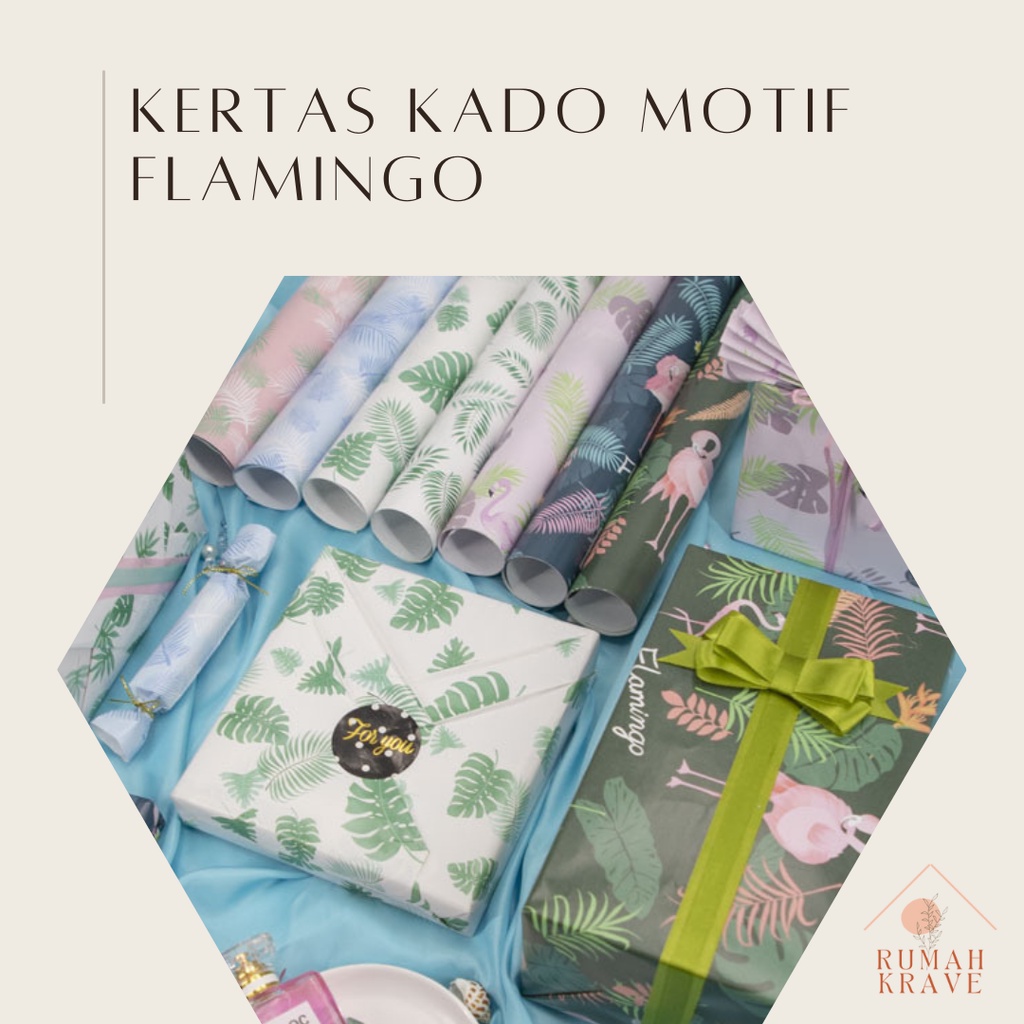 

RUMAH KRAVE - Kertas Kado Flamingo Gift Wrapping Paper