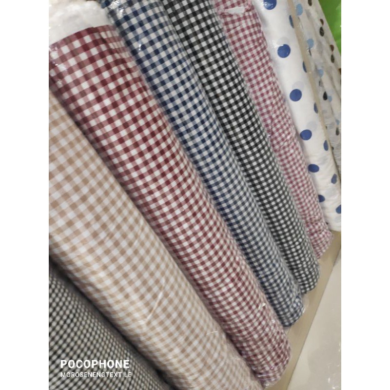 Kain Katun Jepang Kotak Lembut Checkered