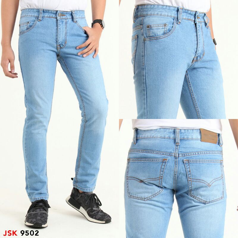  Celana  Slimfit Jeans Pria Lurus Non Stretch  Kualitas Bahan  