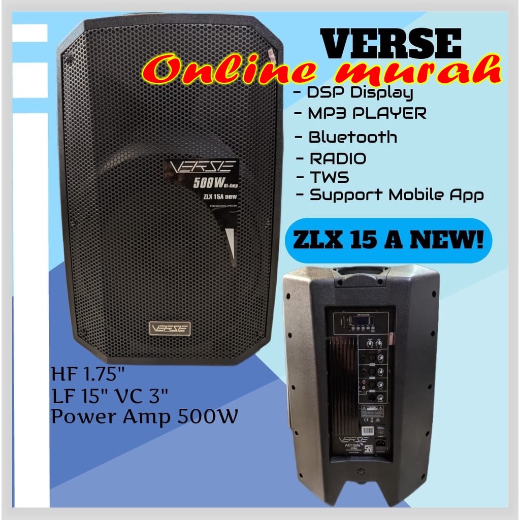speaker aktif verse zlx 15a new verse zlx 15 a new 2bh 15'' original