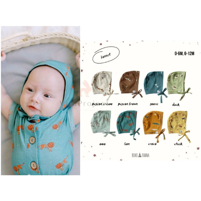 BOHOPANNA BONET BONNET TOPI BAYI MOTIF PRINT