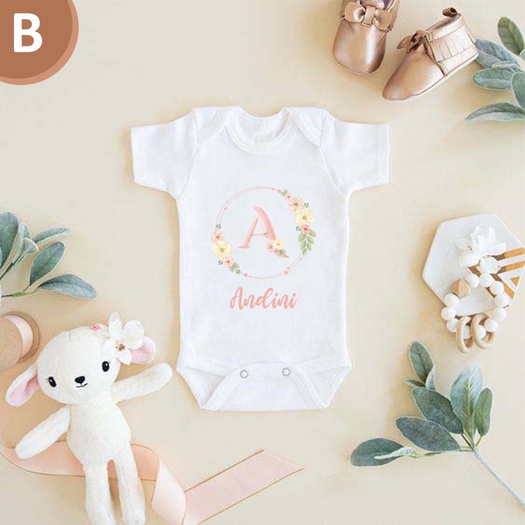 Jumper Baju Bayi Newborn Perempuan Laki-Laki Bisa Custom Nama dan Tulisan Lucu