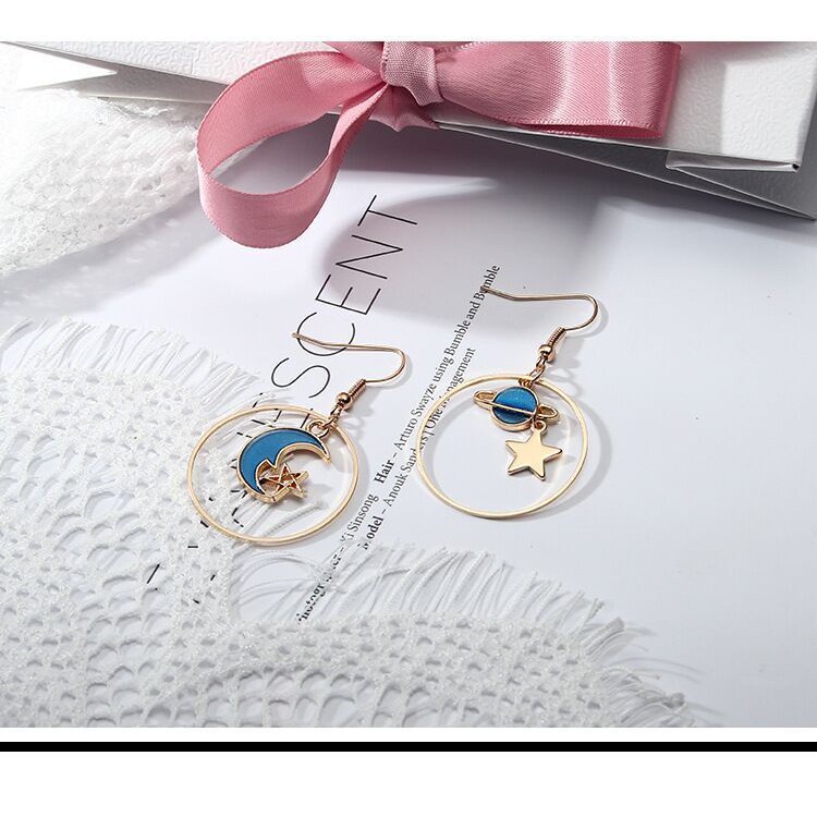 Anting wanita model bintang galaxy alam semesta moon star korea jepang terbaru cantik bagus hadiah