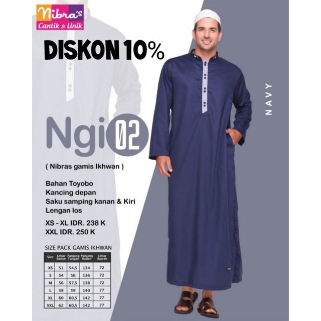 Nibras Gamis Ikhwan NGI 02 Navy