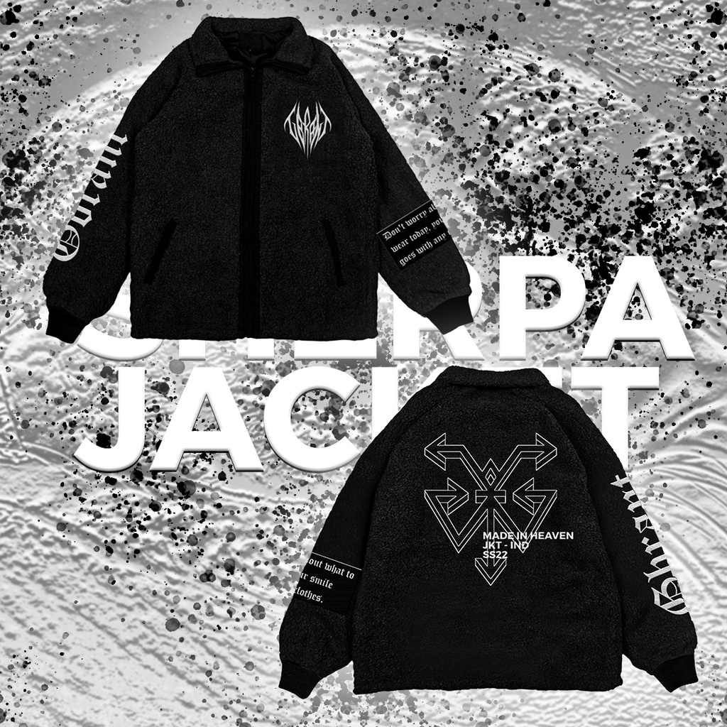 GBRANT | SHERPA JACKET BLACK POCKET