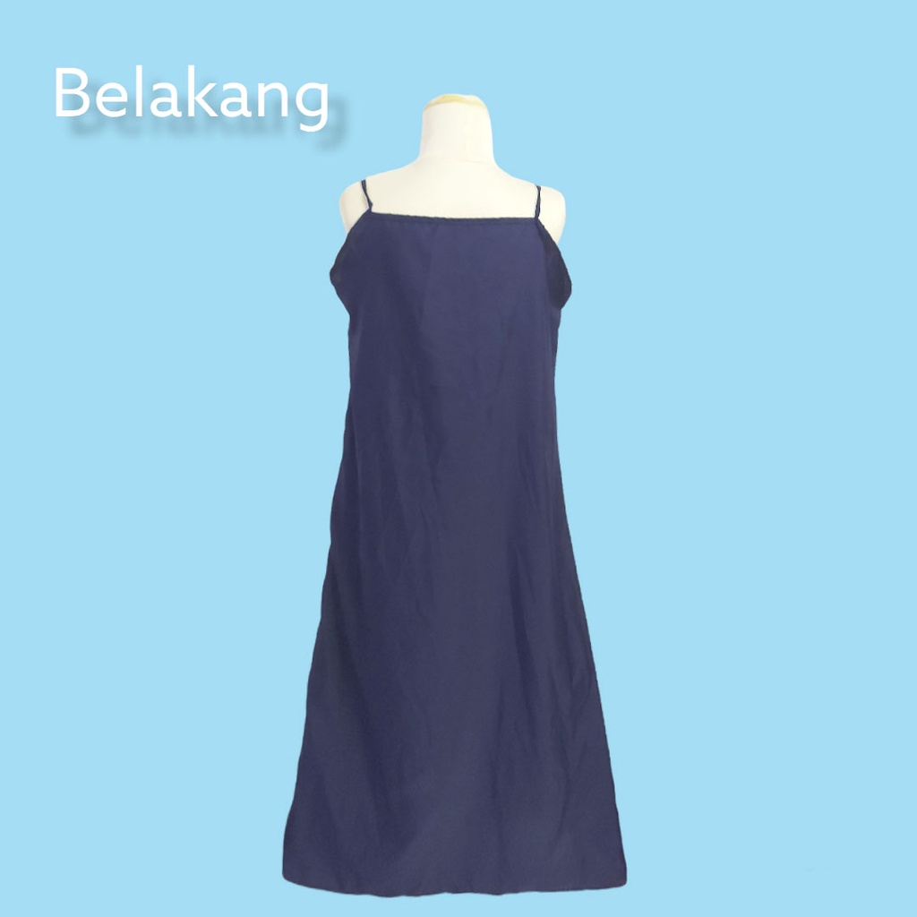 Dress Wanita Model Tali Bahu Terbuka / Maxi Dress Polos Bahan Adem 887