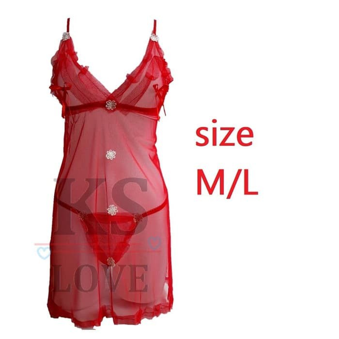 ready lingerie babydoll baju tidur transparan sexy merah seksi promo
