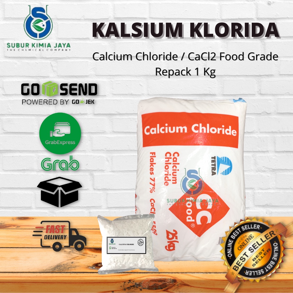 

Calcium Chloride FOOD GRADE / Kalsium Klorida / CaCl2 1 KG Premium